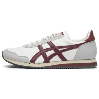 Dualio Marathon-Laufschuhe „Weiß Grau Burgunderrot”