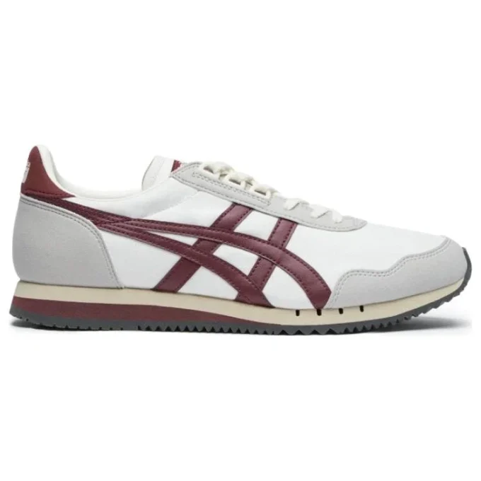 Dualio Marathon-Laufschuhe „Weiß Grau Burgunderrot”